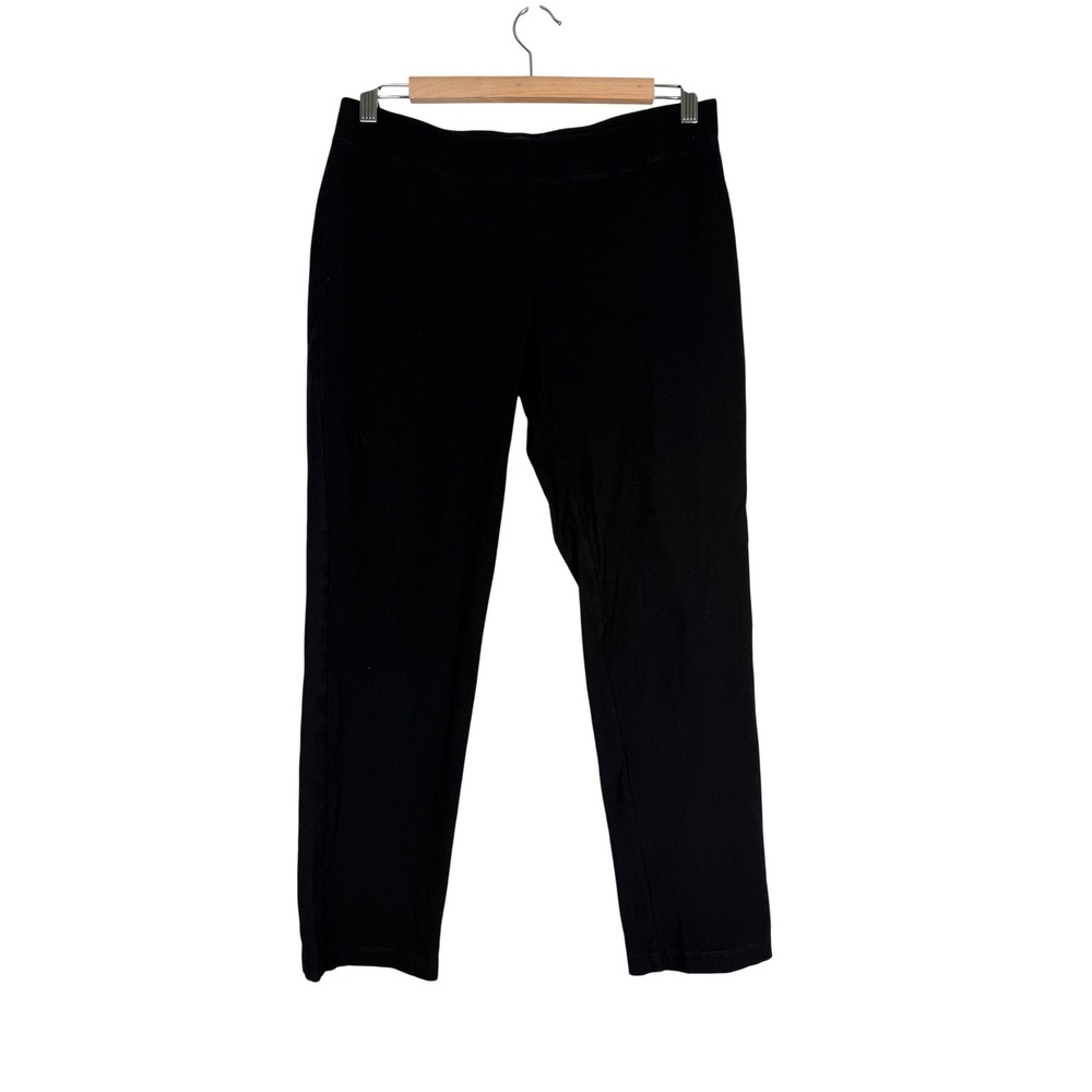 Eileen Fisher Black Viscose Stretch Pull On Leggings Slim Fit Pants Womens Small